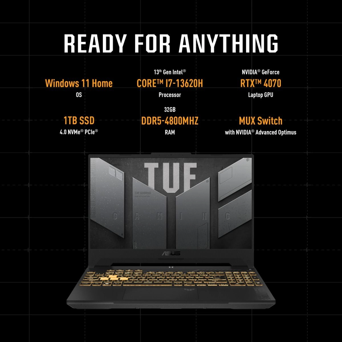 TUF Gaming F15 FX507VI - 15.6'' Core i7-13620H 32GB DDR5 1000GB SSD
