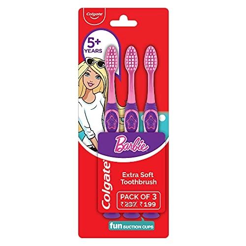 Kids Barbie Manual Toothbrush - Extra Soft 3-Piece Pack