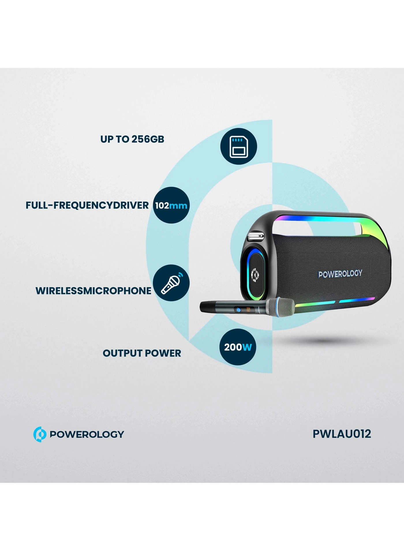 TWS Karaoke Speaker - Wireless Microphone 256GB 150W