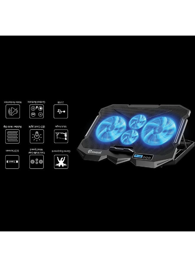 ICE-04 PLUS - 4 Blue LED Fans 15.6 Inch