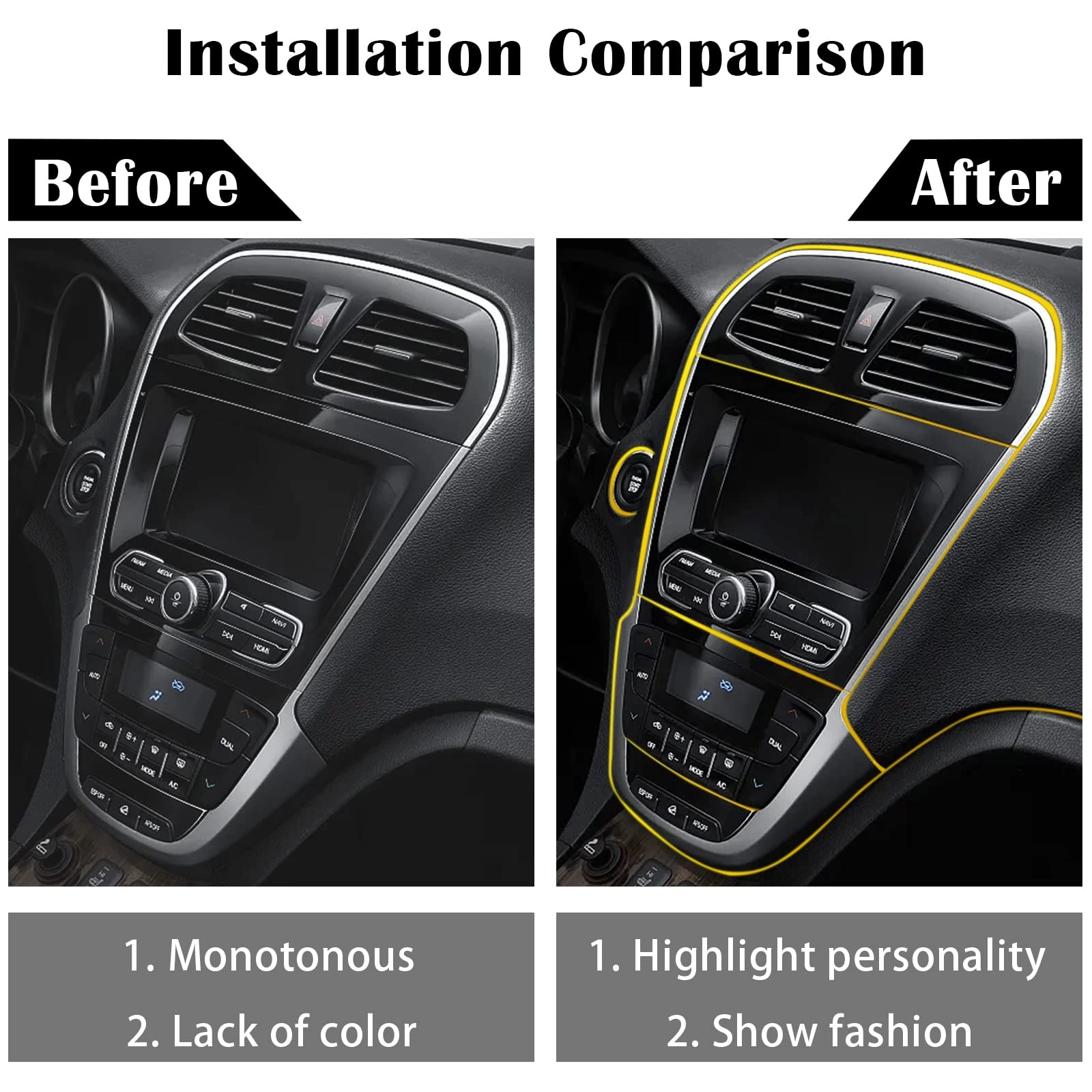 Car interior trim strip