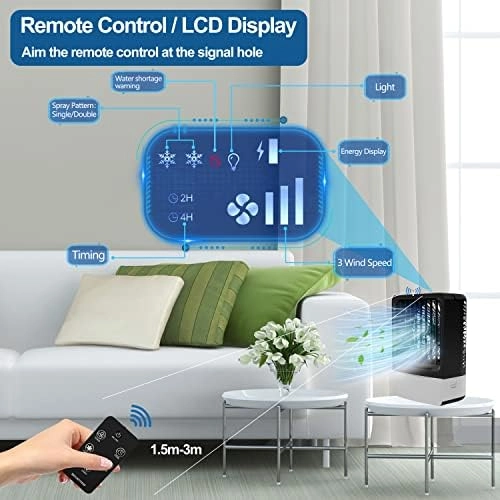 Mini Air Conditioner - 4000mAh Battery 450ML Remote Control