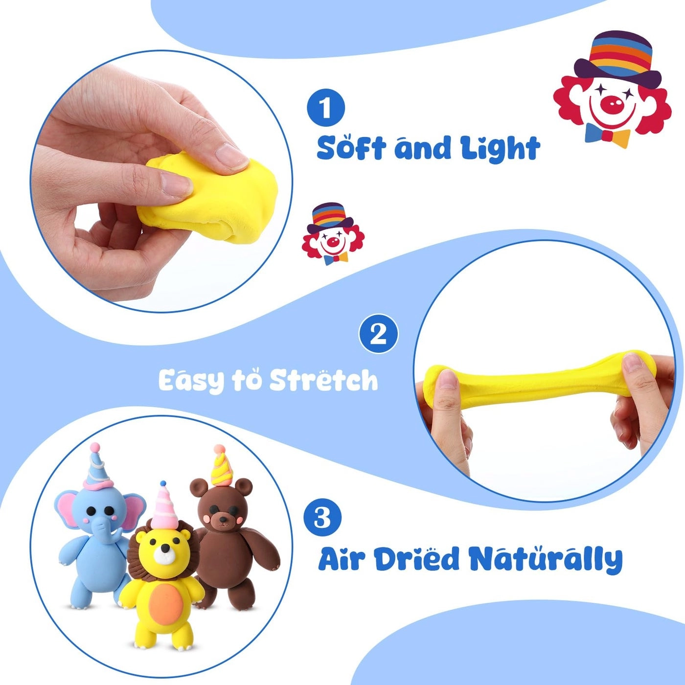Air Dry Clay - 72 Pcs