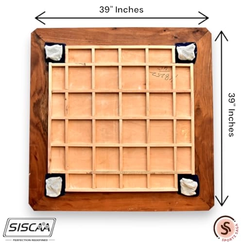 SURE SLAM - Premium Collection Carrom Board Natural Finish Frame