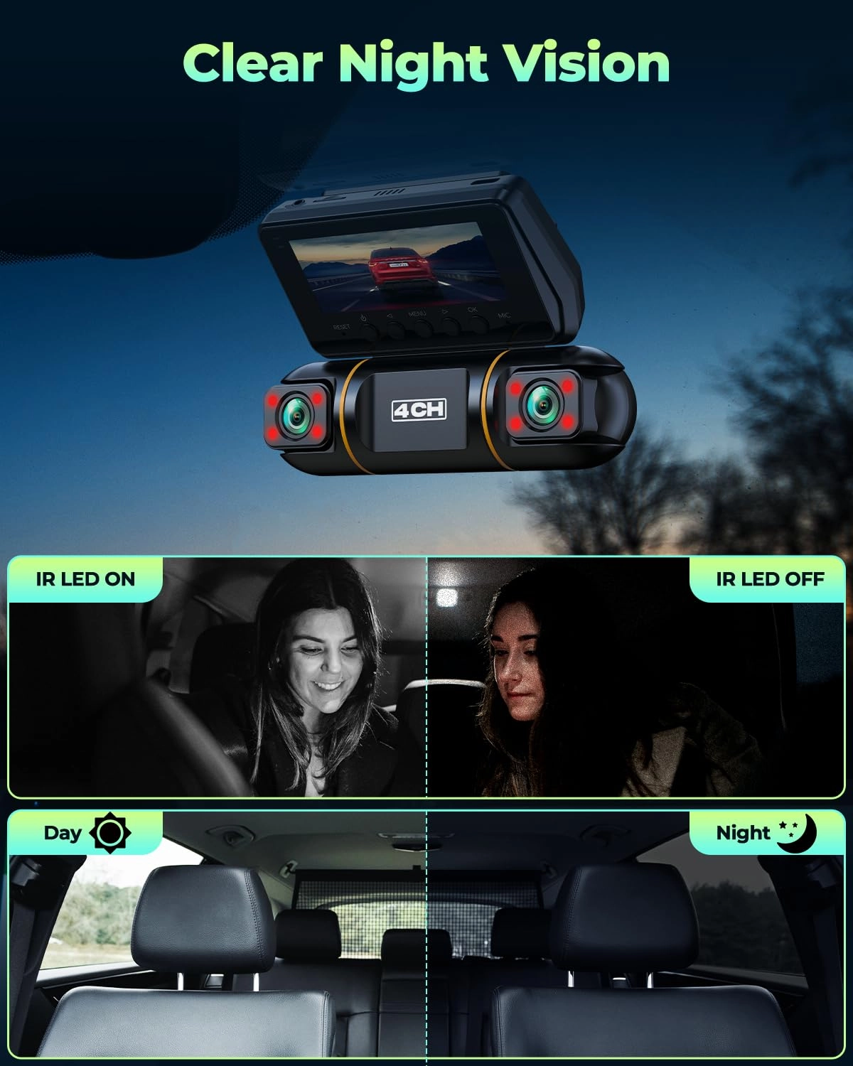 4 Channel Dash Cam - 1080p 30FPS