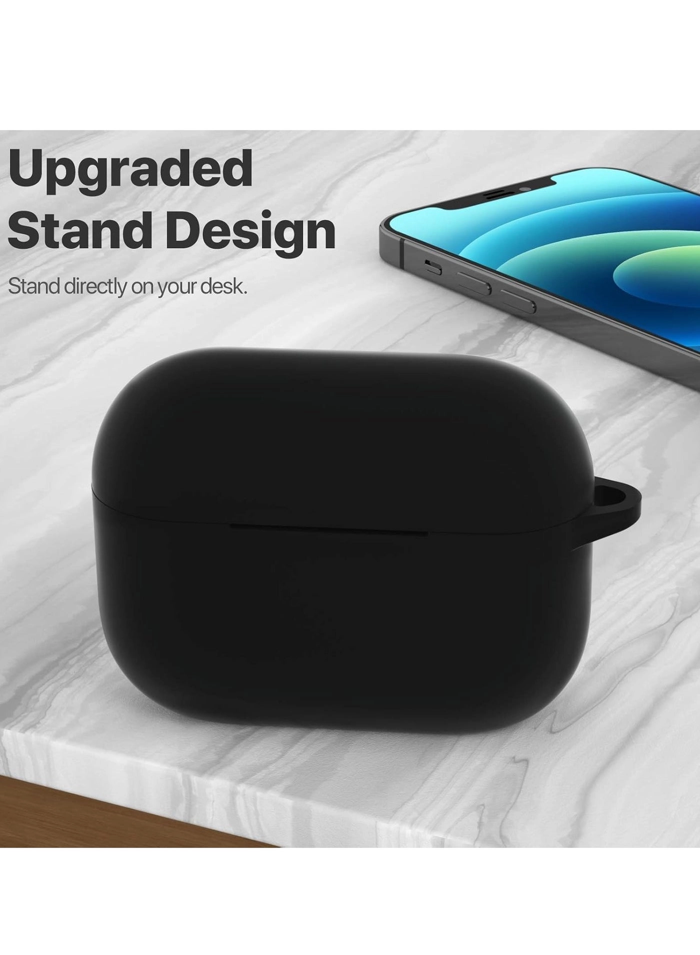 AirPods Pro 2nd Generation Case - Silicone Black Keychain