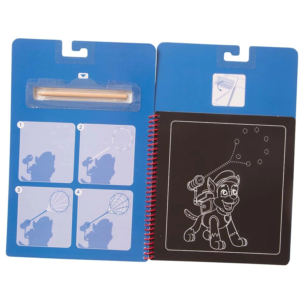 Paw Patrol Scratch Art Pad - 10 scenes wooden stylus