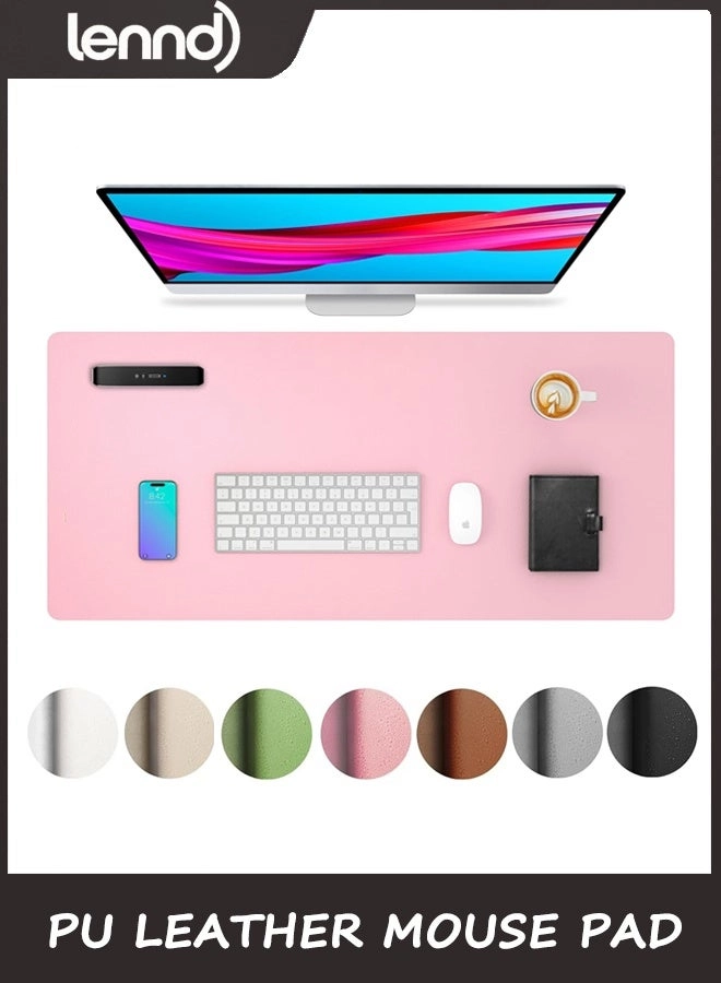 Non-Slip Large PU Leather Office Mouse Pad - 80x40 cm