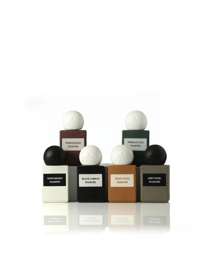 Black Carbon Diamond - 10ml Eau de Parfum + Emerald Soul Diamond + Gray Pearl Diamond + White Regent Diamond + Purple Heart Diamond + Nude Coral Diamond