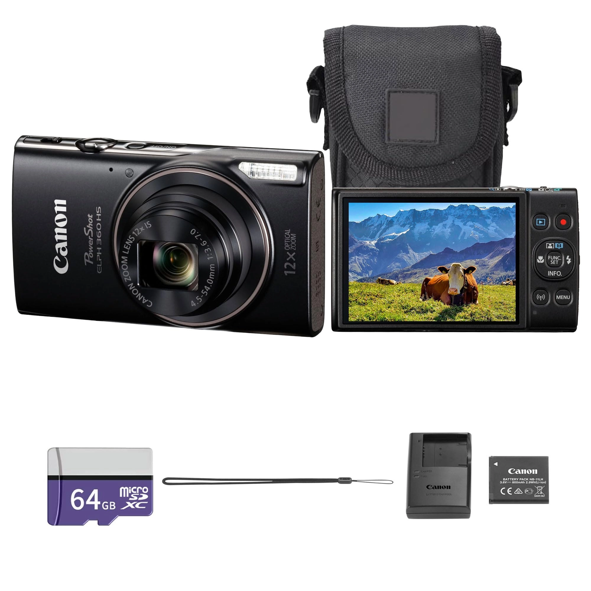 Canon PowerShot ELPH 360 HS A + 64GB Memory Card
