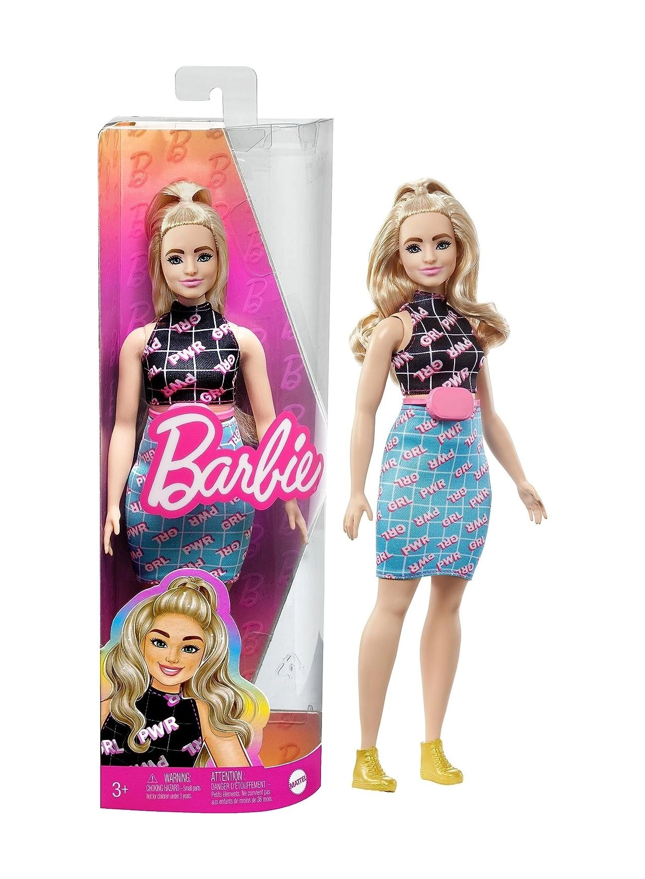 Barbie Fashionistas - Curvy Blonde Girl Power Outfit Ages 3+