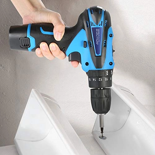 Cordless Drill Driver - Portable Screwdriver Lithium Ion Batteries Variable Speed