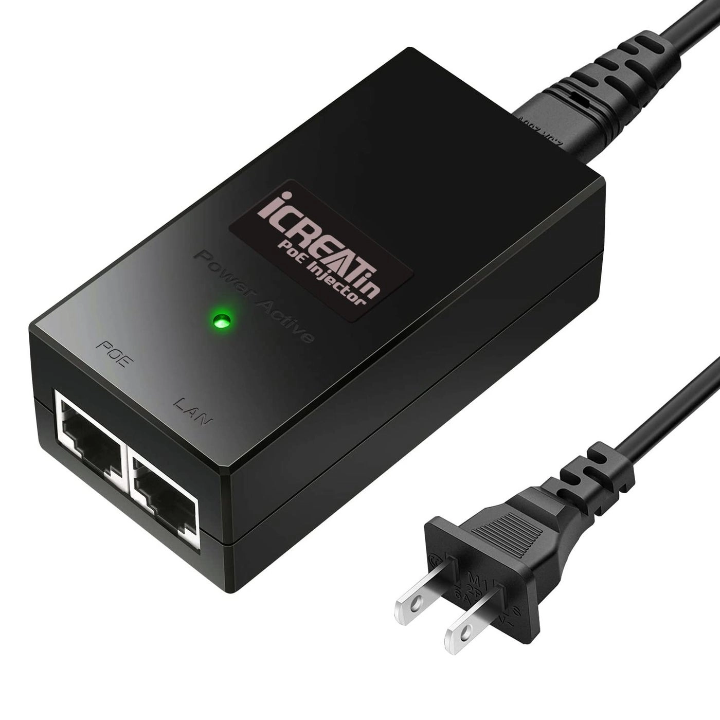 iCreatin POE Injector Adapter - 48V 30W IEEE802.3af/at 10/100Mbps