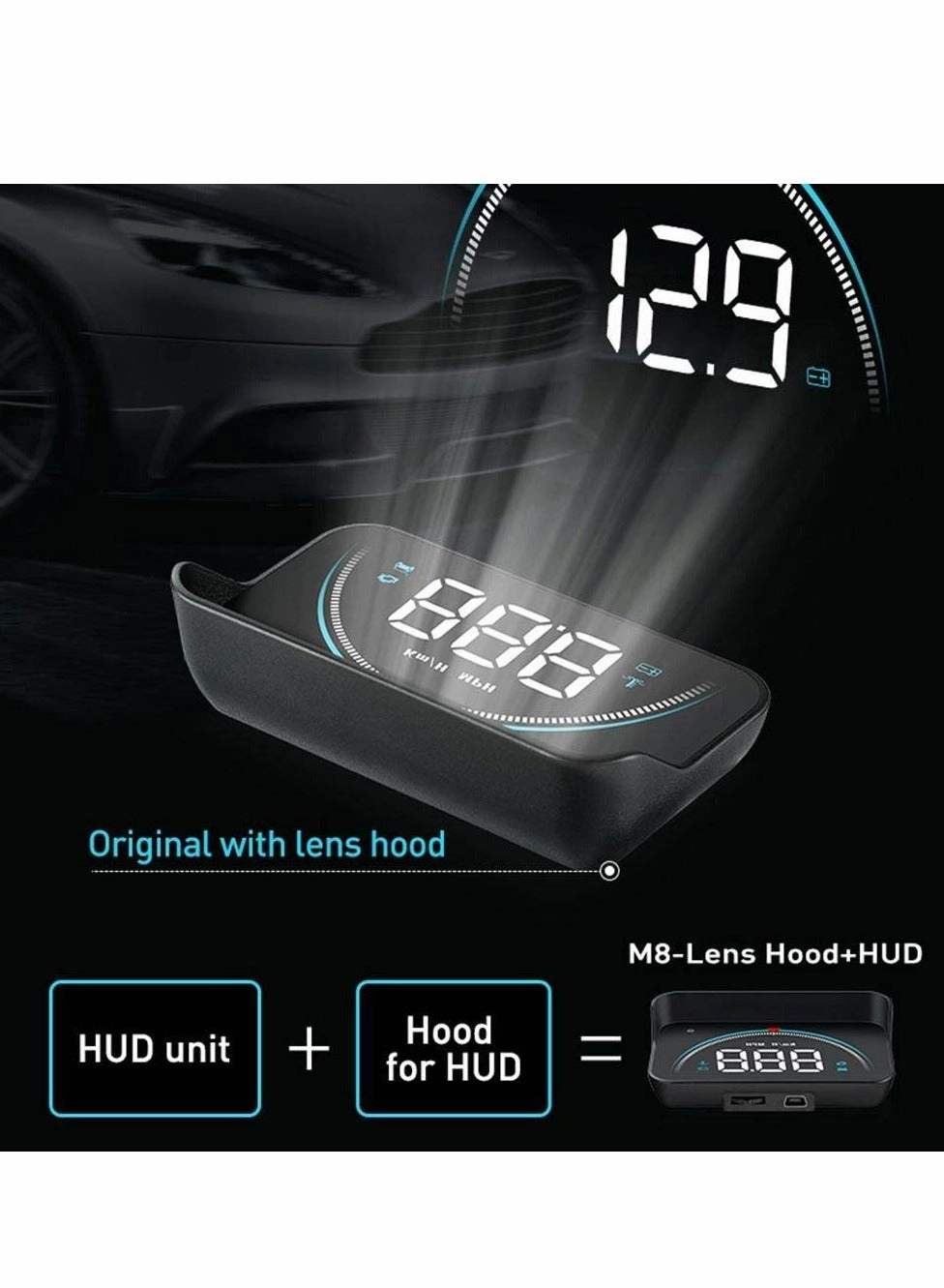 HUD Head-up Display - Multifunctional Overspeed Warning System OBD II
