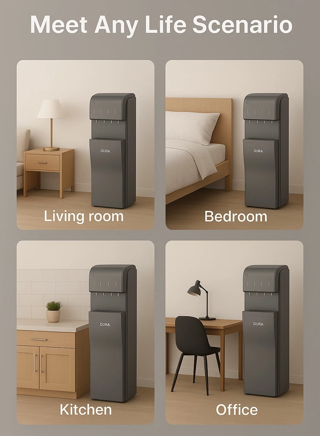 5 in 1 Bottom Loading Water Dispenser - UV LED Sterilization Dual Touchless