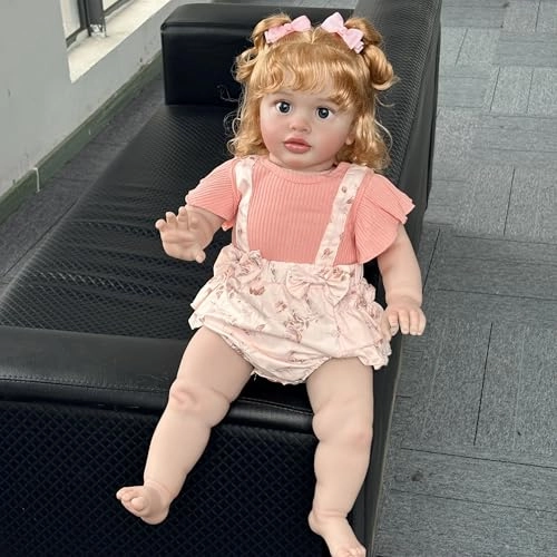 Pippa Reborn Baby Doll - 26 inch Cotton Vinyl Hand-rooted Curly Hair Ages 3+