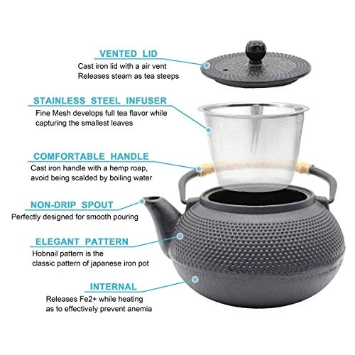 Cast Iron Teapot - Cast Iron 1200 ml/41 oz