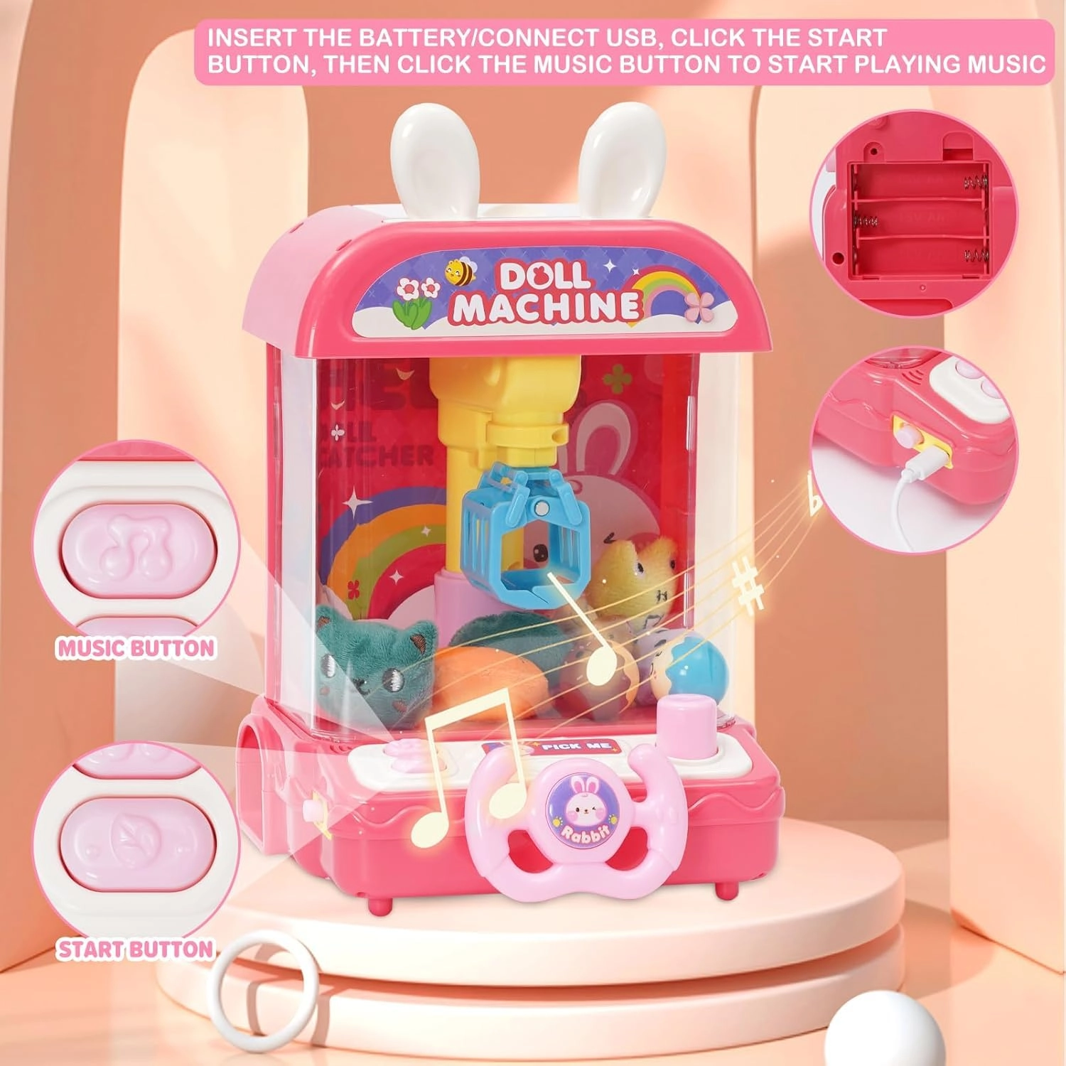 Mini Claw Machine - Rabbit 3,4,5,6,7,8+ years+