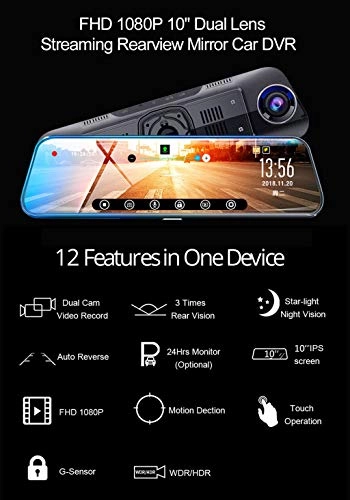 Rearview Mirror Dash Cam - 1080p