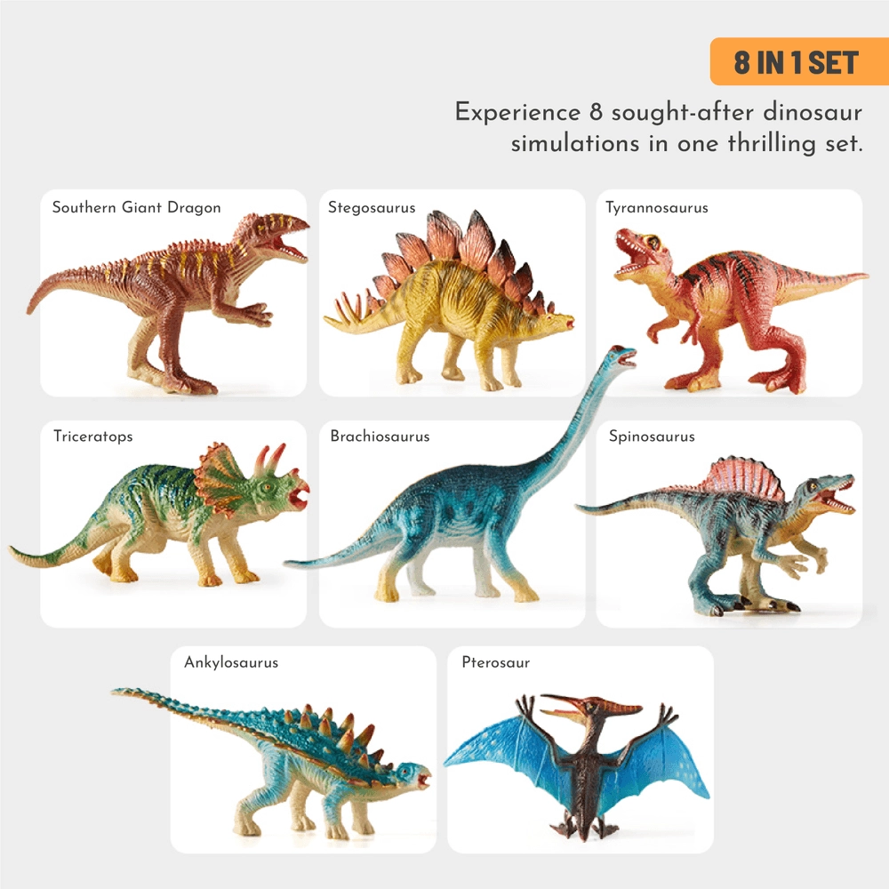 Dinosaur World Action Figures (30654455-MD3351) 8 pcs