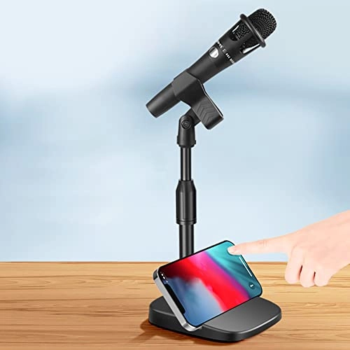 Desktop Microphone Stand - Bottle Mic Clip Adjustable Black