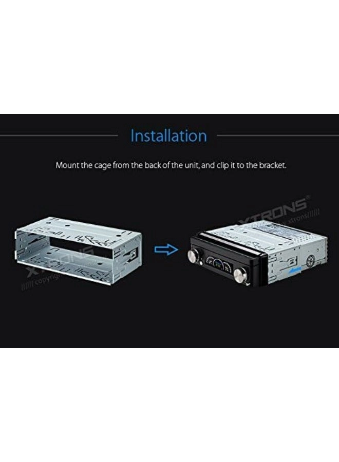 Universal Single Din Stereo Radio Replacement Fitting Cage - Silver