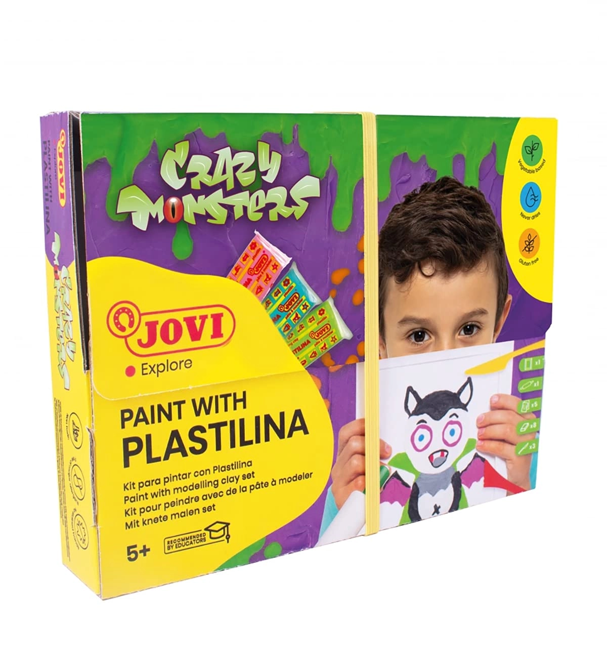 Paint with Plastilina Kit - 8x50g 3 modelling tools