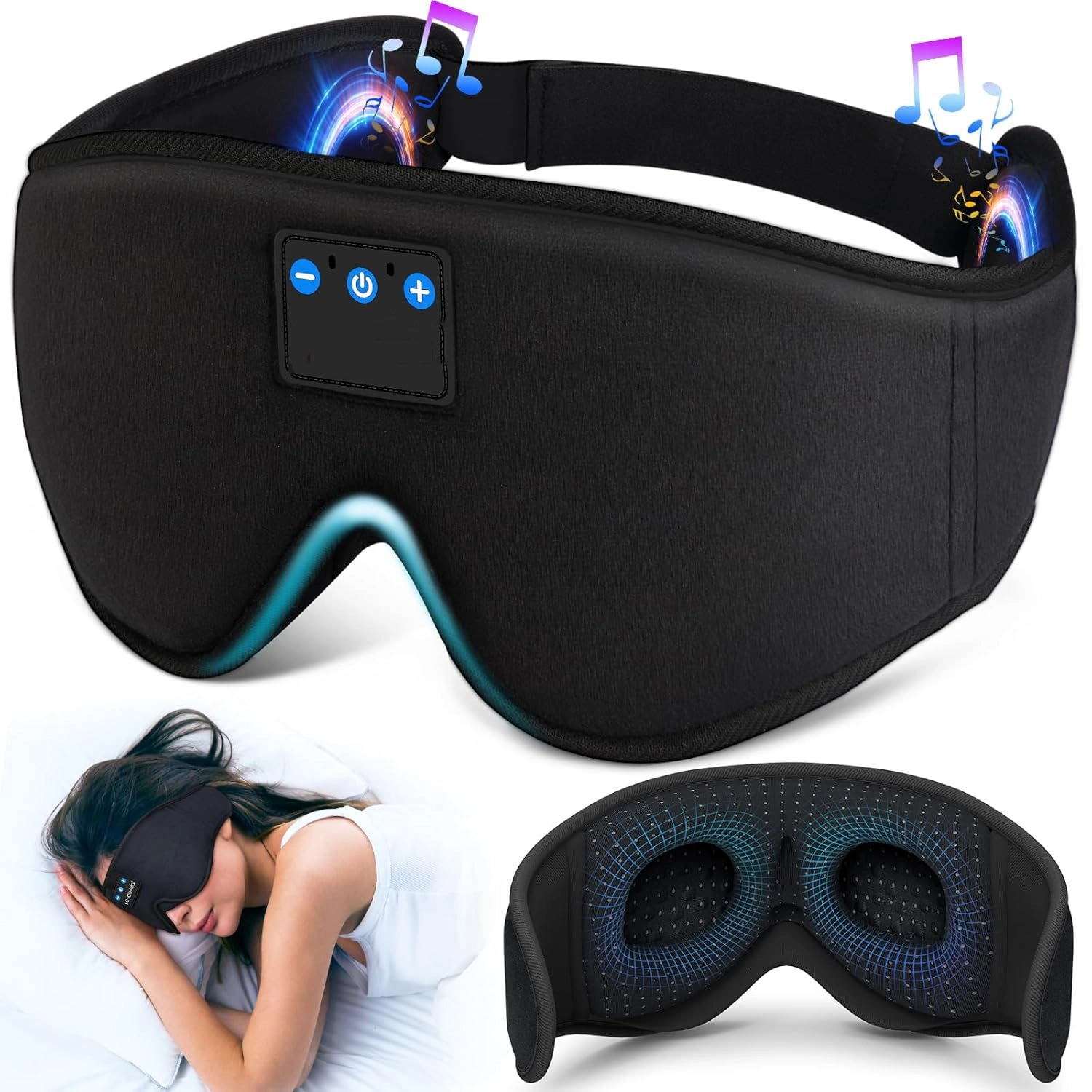 Sarvion Bluetooth Sleep Headphones 3D Eye Mask Wireless Headphone