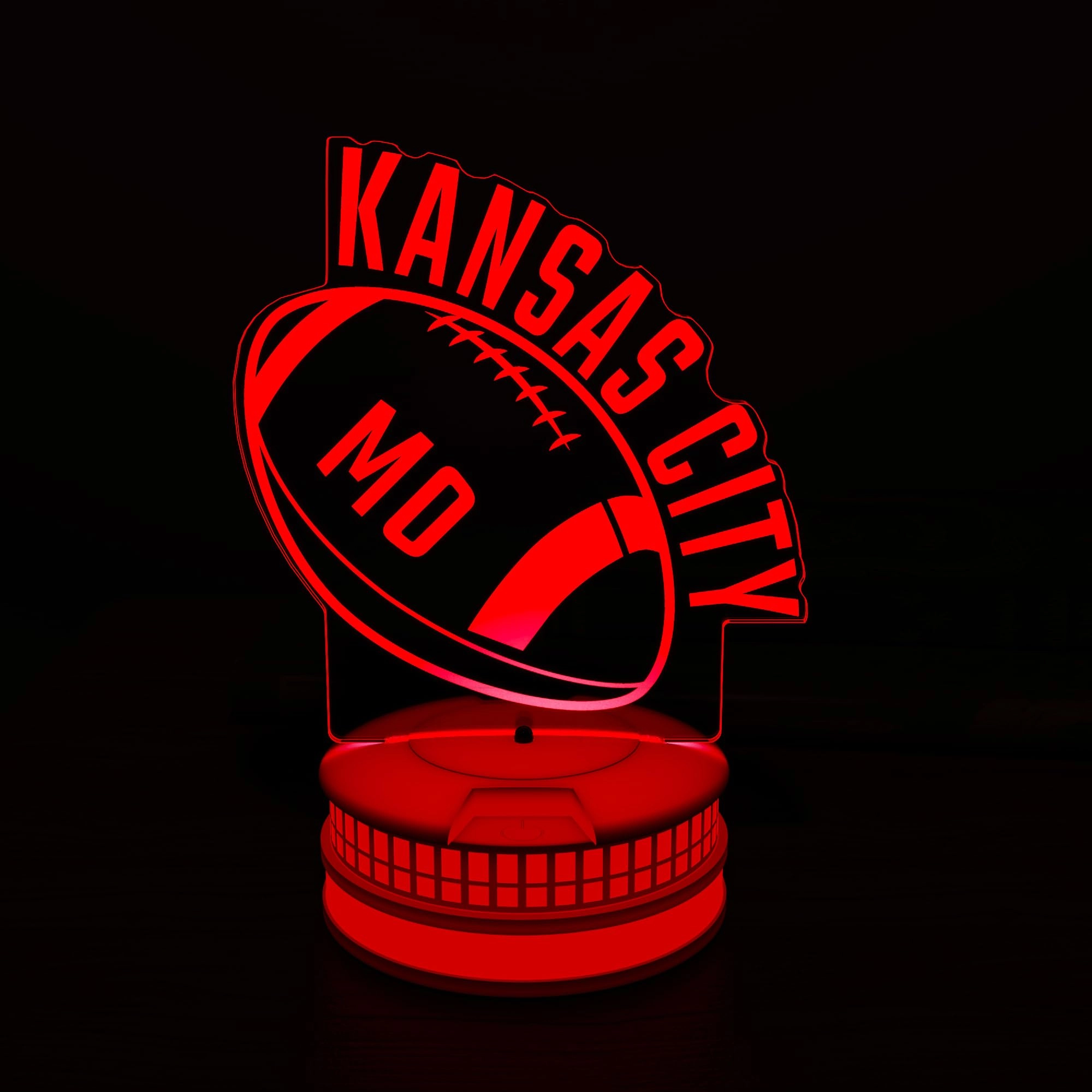 clorurbanlive 3D Football Kansas City Night Light - AC, Cell Kansas City Multicoloured