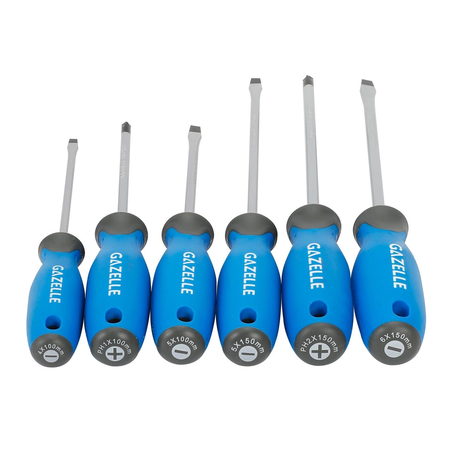 Gazelle G80135 Magnetic Slotted and Phillips Screwdriver Set (6 Pcs)