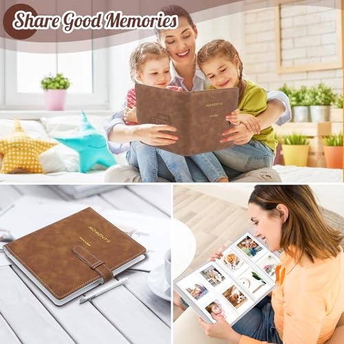 3.5x2.3" 256 Pockets PU Leather Photo Album