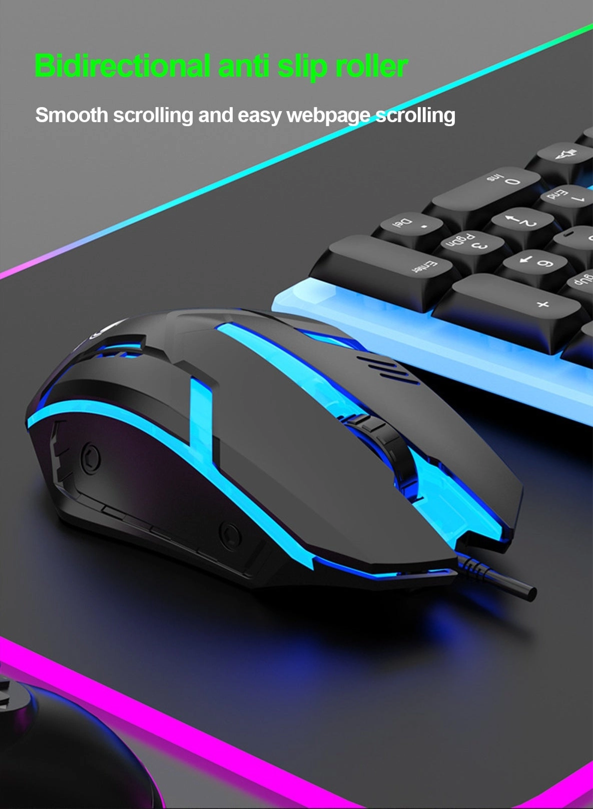 Gaming Keyboard + Gaming Mouse - Wired