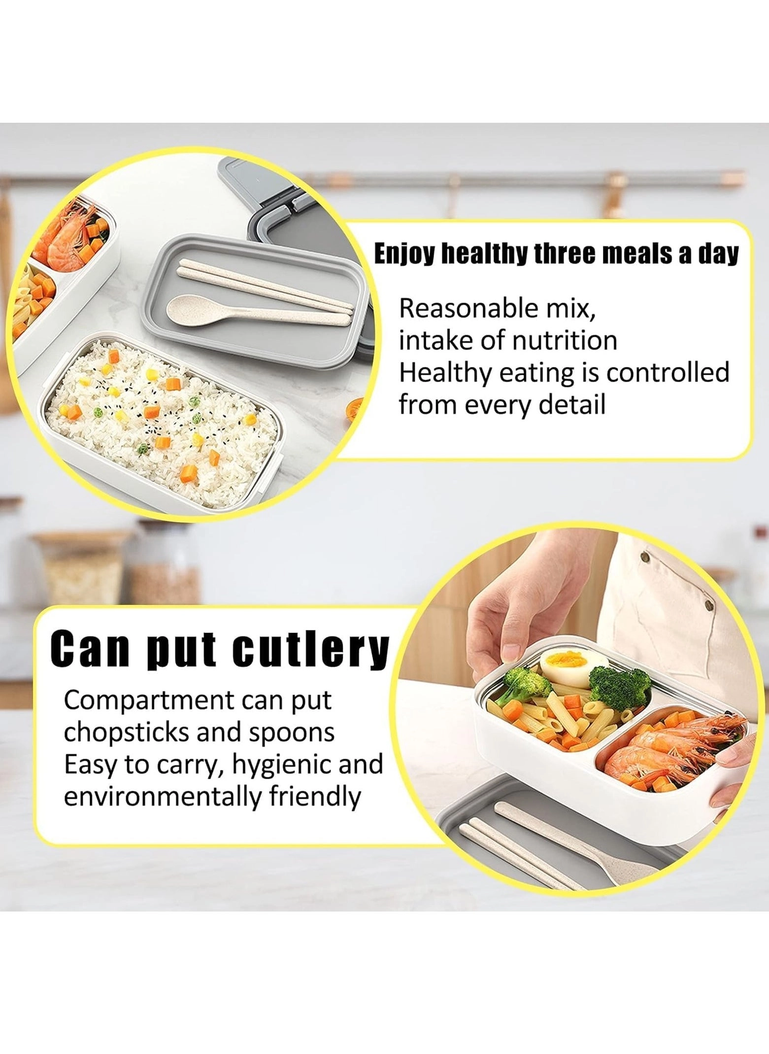 bento box - 304 Stainless steel Double-deck