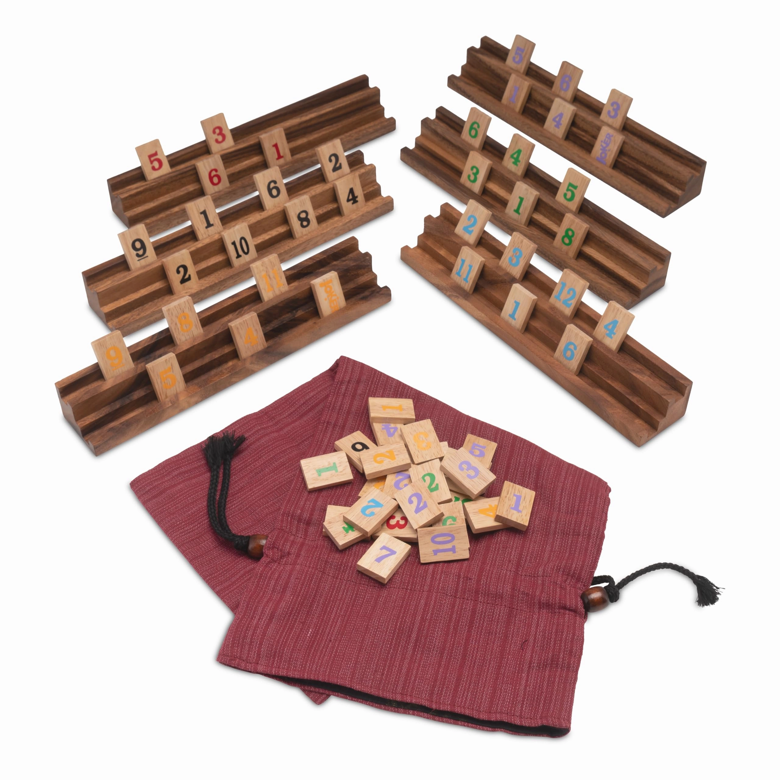 LOGOPLAY Rummy - Okey - 162 Game Pieces 6 Holders