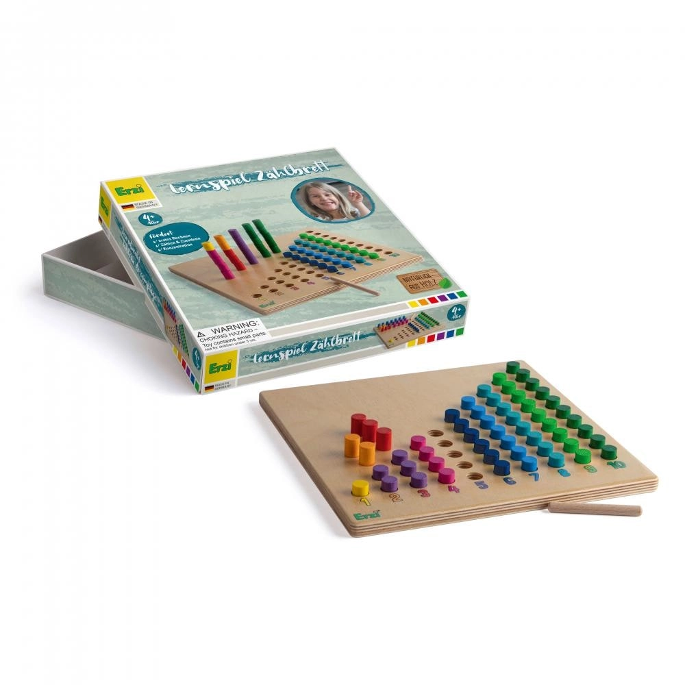 Counting Board - 55 coloured cylinders