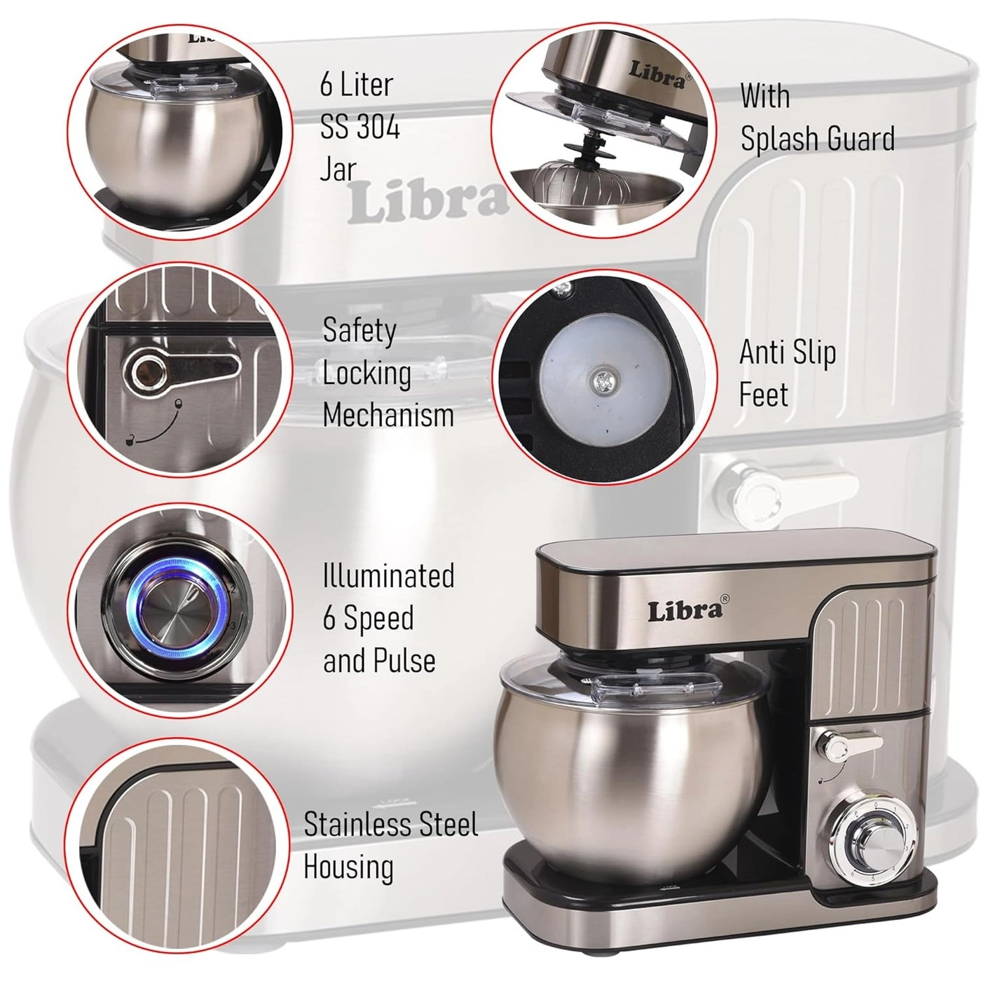 Premium Stand mixer - 6 Litre 1300 Watt