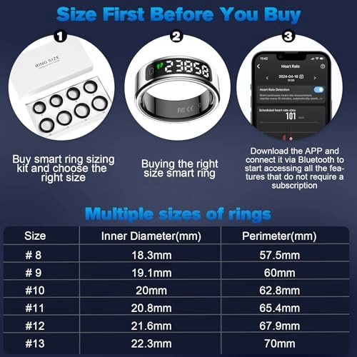 Smart Ring - LED Dispay Screen Heart Rate Sleep Tracker