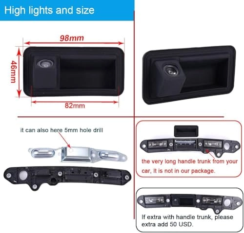 Boot Handle Reversing Camera - Night vision 1280 x 720 pixels