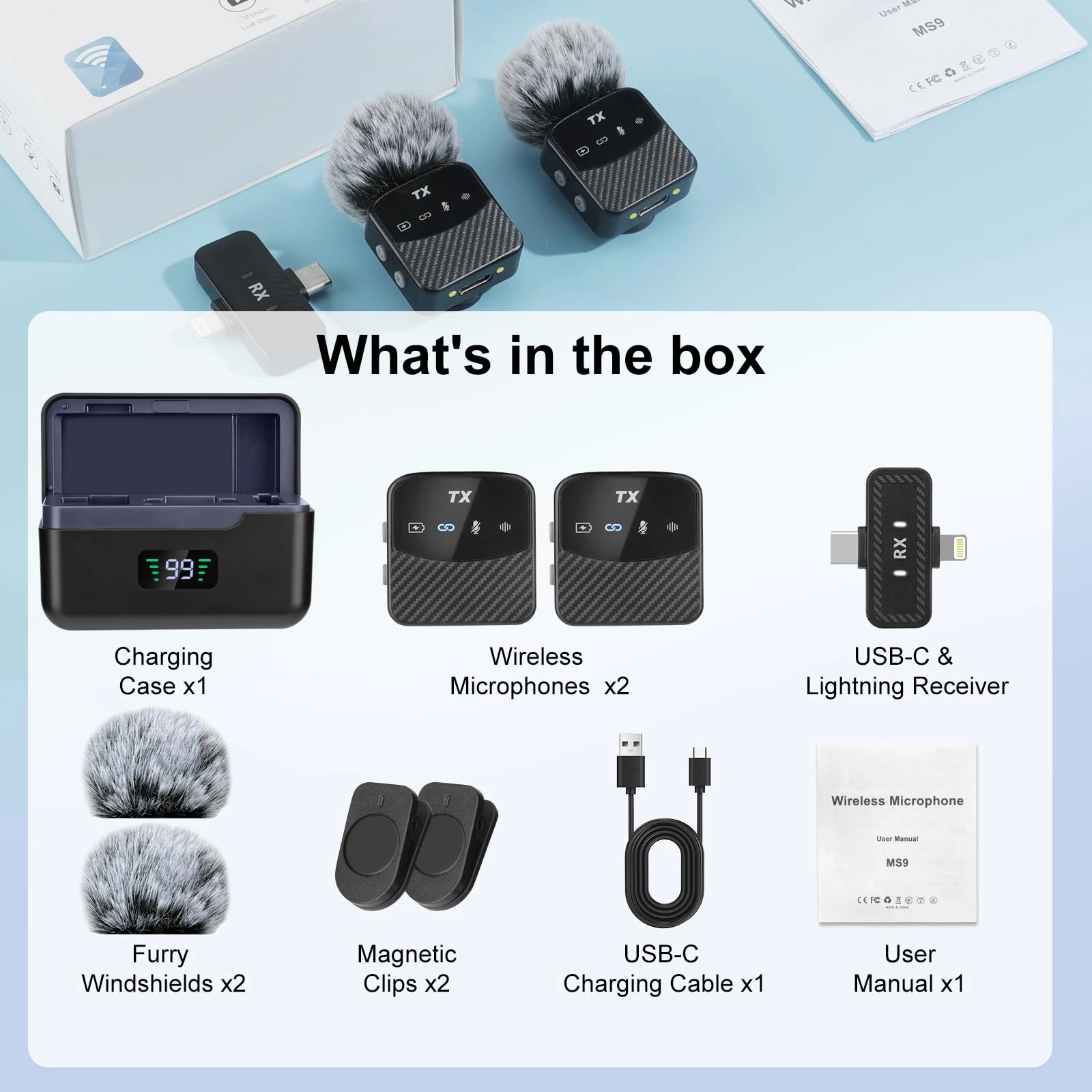 MS9 Lightning+USB Microphone