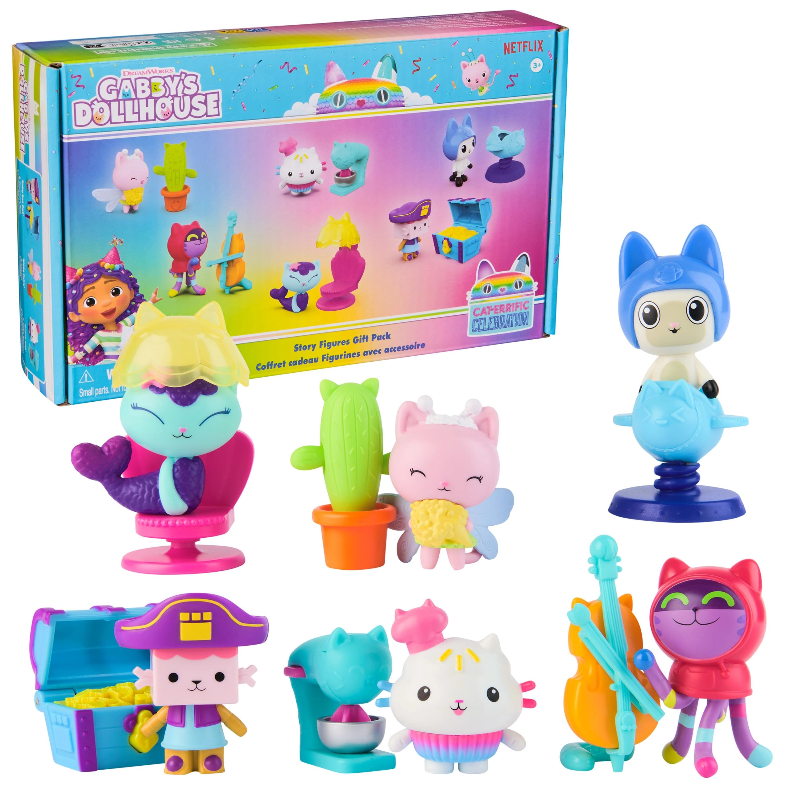 Spin Master Pandy Paws + MerCat + Cakey + Baby Box + Kitty Fairy + DJ Catnip - Gabby's Dollhouse (6073472)