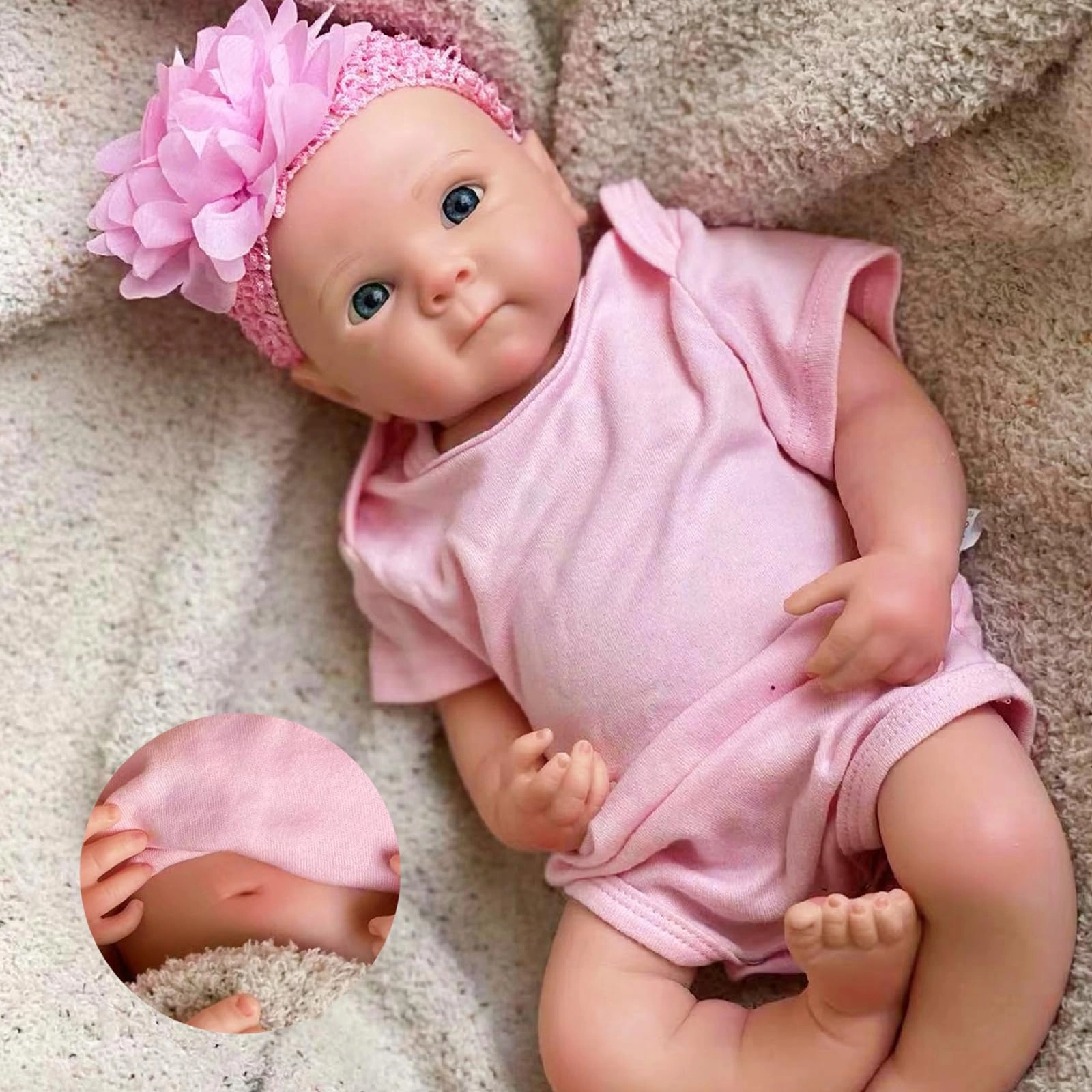 OtardDolls Reborn Baby Doll - 18 Inch Silicone Pink Ages 3+