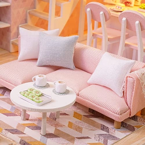 Pinellia Time DIY dollhouse kit - Pink with LED light