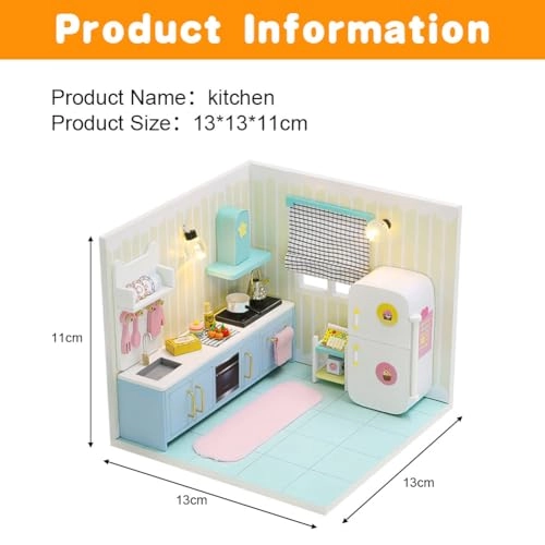 DIY Miniature Dollhouse Kit - mini kitchen