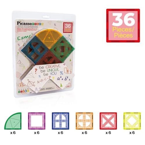 Magnetic Building Block Quarter Round and Window Set - 36 pcs