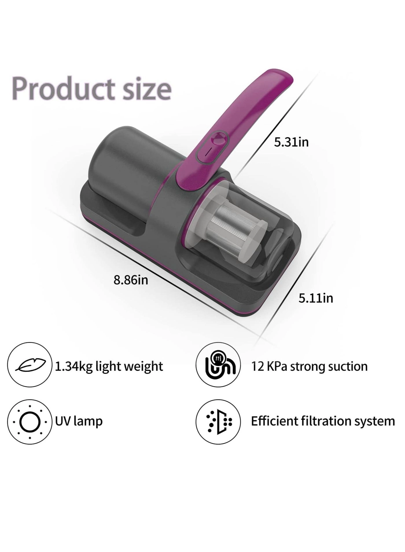 Bed Vacuum Cleaner - UV-C Cordless 55W