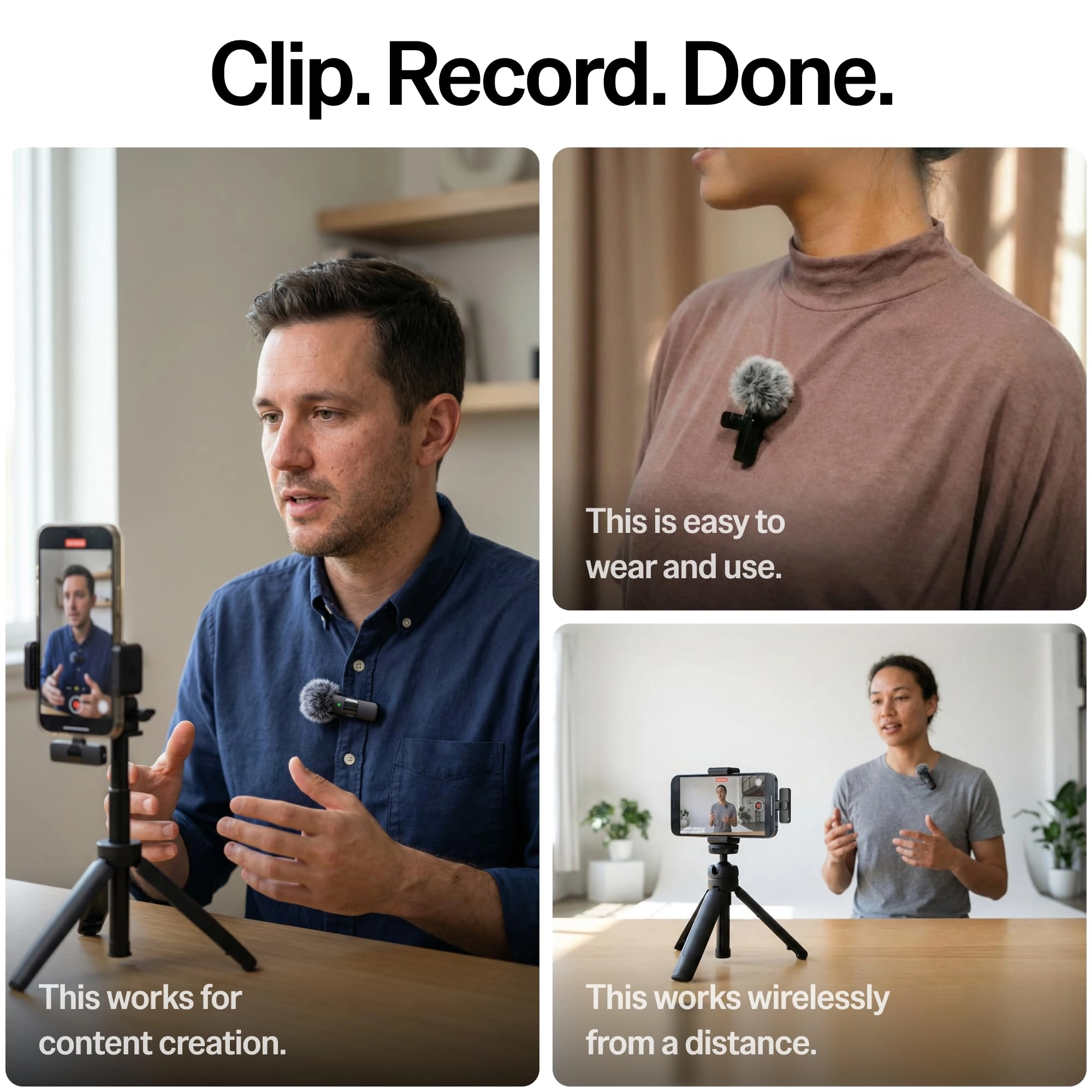 mini-mic-pro Wireless+Lightning+USB Microphone 2 Pack
