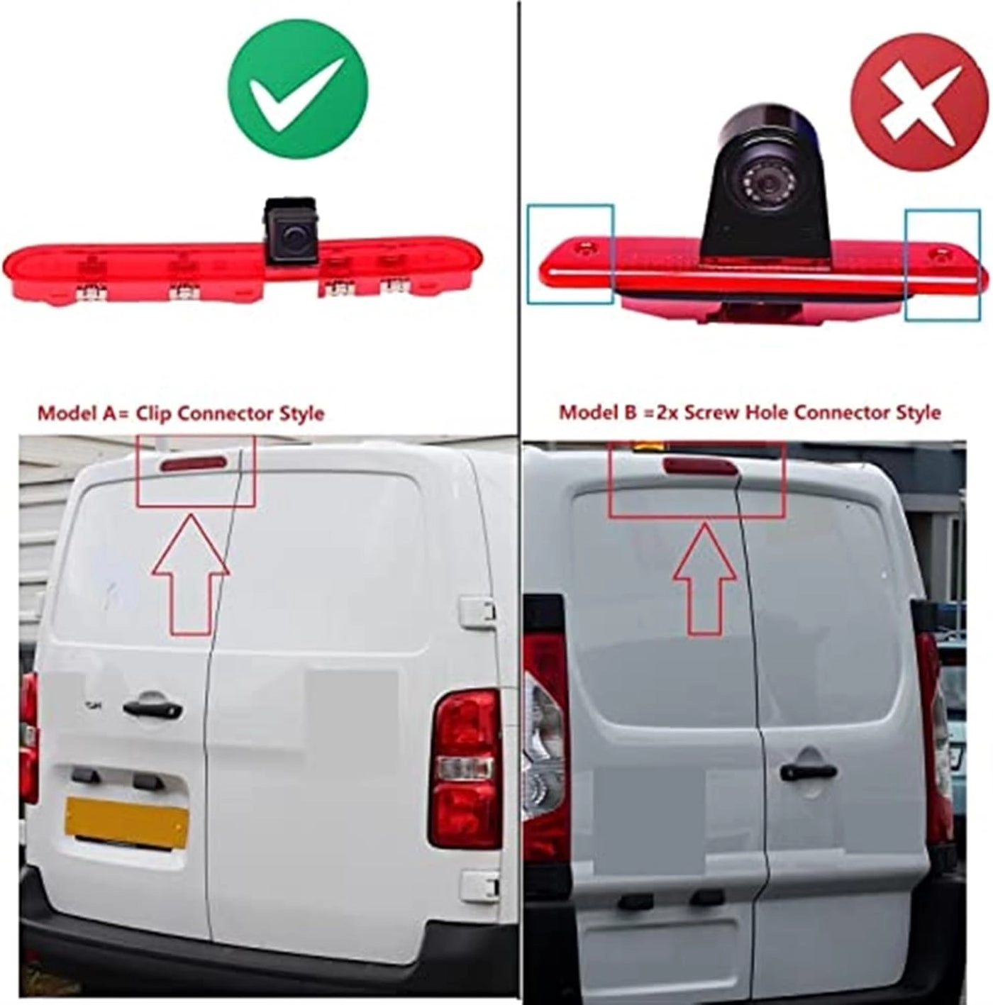 Rear View Backup Brake Light Camera - Night vision High-resolution