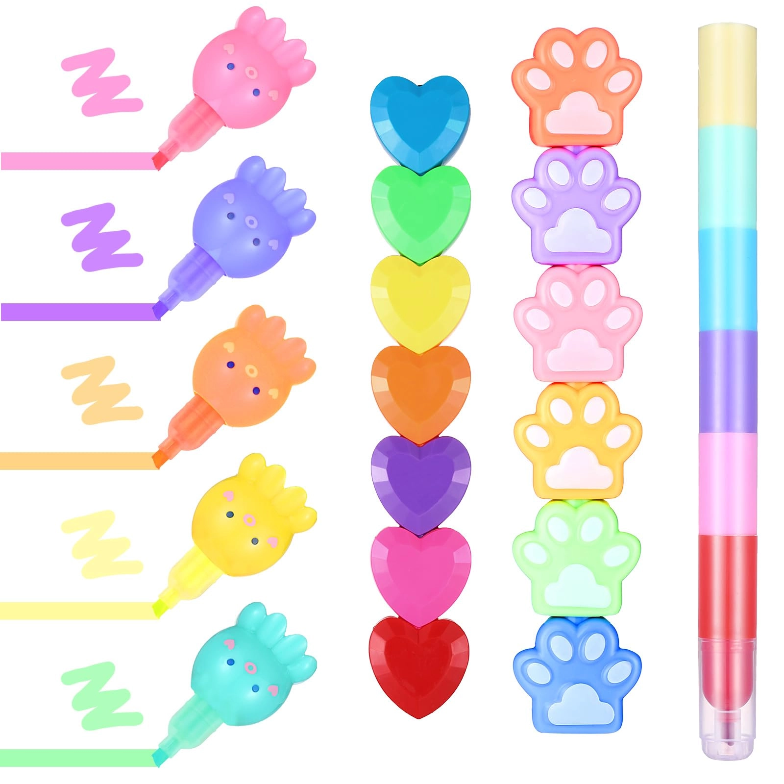 Teling Mini Highlighter Pens - colorful Fine Pack