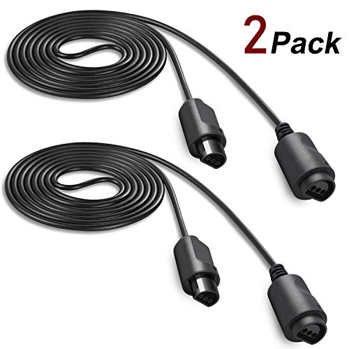 Classic N64 Controller - 2 Pack Yellow/Gray + N64 Controller Extension Cable - 2 Pack 6FT