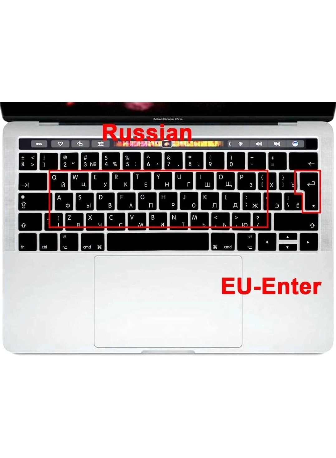 Silicone Skin Keyboard Protector - UK Layout Russian English